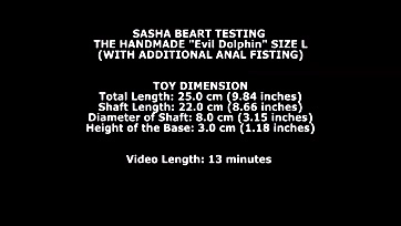 Sasha tests large dolphin toy with anal fisting