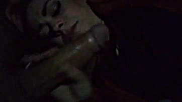 Neighbor's wife gets throat-fucked by a large-dicked man