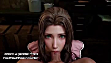 Aerith's deepthroat blowjob uncensored, explicit, and utterly filthy