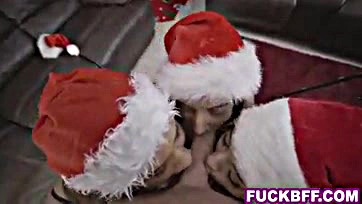 Santa's massive cock ravishes hot teen's ass