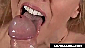 Julia Ann's POV blowjob features a hard cock sucking