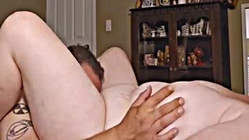 Man eats his curvy wife's vulva