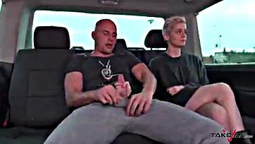 Blonde gets naked in a van for sex