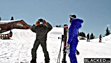 Married dude gets pounded by horny ski chick