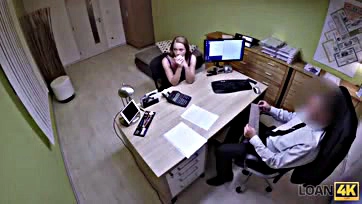 Teen girl gets brutally screwed at loan office