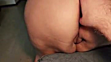 Mom's massive butt gets brutally pounded and creampied