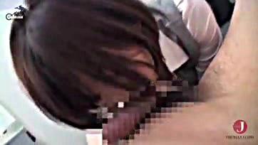 Japanese woman performs oral sex on her boss