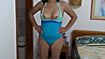 Older Latina cheats on husband at beach hotel