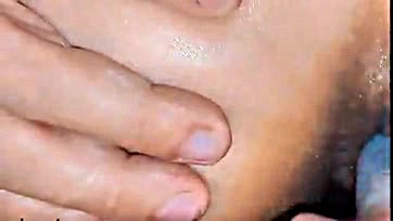 Man leaves huge cumshot on girl's face, intense anal