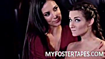 Foster stepdaughter gets cocky with two hot moms