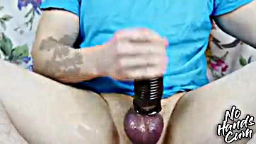 Man gets intense solo pleasure without touching himself