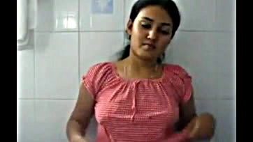 Indian girl exposes breasts, gets breast pressed hard