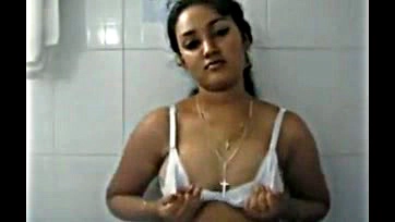 Indian girl exposes breasts, gets breast pressed hard