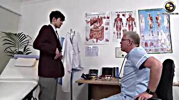 Teen boy gets smegma-filled cock cleaned by campus doc