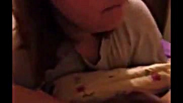 Wife swallows husband's cum down her throat