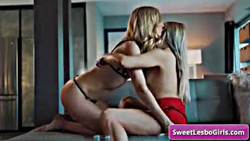 Lesbians engage in intimate oral sex and kissing