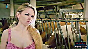 Fucking sex bot gets busted cheating in the barn