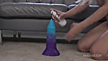 Natasha tests large handmade sex toy with fisting