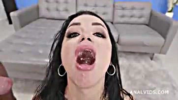 Dirty girl gets fucked hard and swallows cum