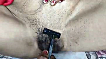 Indian sis's shaved pussy gets fucked by someone