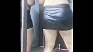 Sexy spy cam captures tight skirt's juicy butt