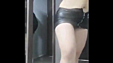 Sexy spy cam captures tight skirt's juicy butt