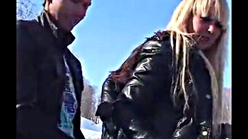 Girls engage in raunchy sex on snowy campus