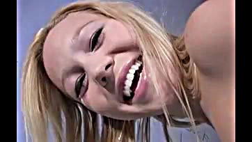 Petite blonde gives BBC deepthroat blowjob gloryhole