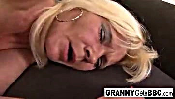 Older granny enjoys rough sex with a black man