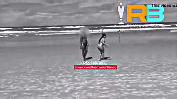 Unfaithful wife and husband get caught on beach