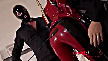 Latex-clad Lucy gets double-fucked by dominant cocks