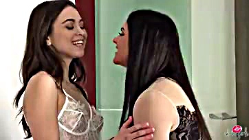 Aspen and Riley engage in explicit dildo play