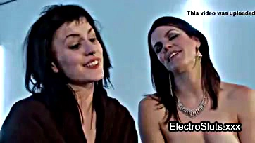 Brunette gets bound and brutally electro-fucked