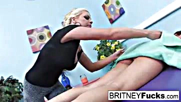 Fuck Britney's massage plan gets ruined by wet food