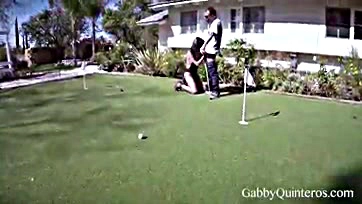 Gabby gets brutally fucked by her horny golf instructor