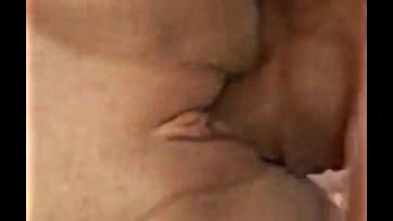 Girl blows guy, gets cock in shaved pussy