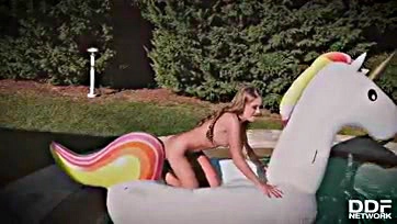 Tiffany Tatum gets naughty on a floatie