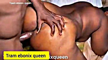 Ebony teen's messy anal sex with cumshot