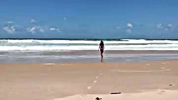 I sucked the black guy's huge dick on nude beach