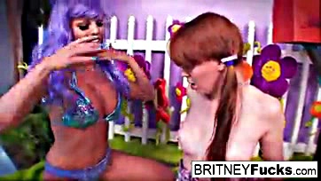 Britney eats Marie's red-haired pussy