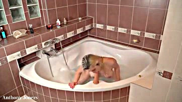 Woman gets brutally fucked in bathtub, covered in cum