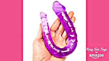 Curvy double dildo for lesbian and beginner use