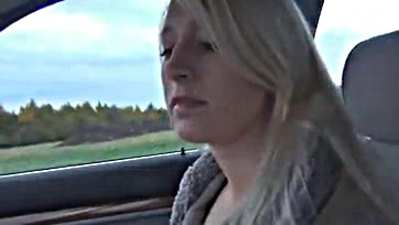 Blonde swallows cum on tongue, no hesitation