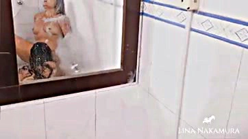 Japinha gets caught cheating on aunt in shower