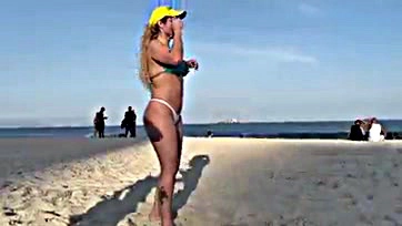 Ines Ventura flaunts her massive booty on Copacabana beach