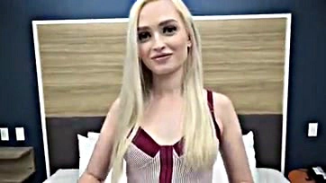 Youthful blonde performs oral sex and anal play