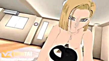 Fap-worthy VR Android 18 gets ravaged by a dragon