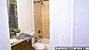 Creepy stepdad got busted jerking off in the shower