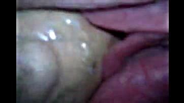 Girl swallows cum while taking deep POV shot