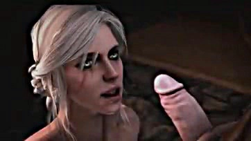 Geralt's intense anal sex session with Ciri ends messy